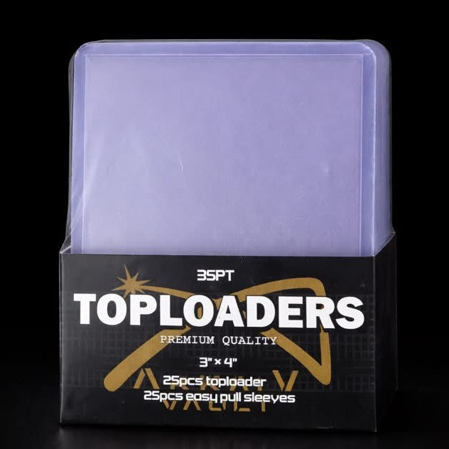Premium 3″ × 4″ Toploaders 25pcs + 25 Easy Pull Sleeves — TCG Card Protection
